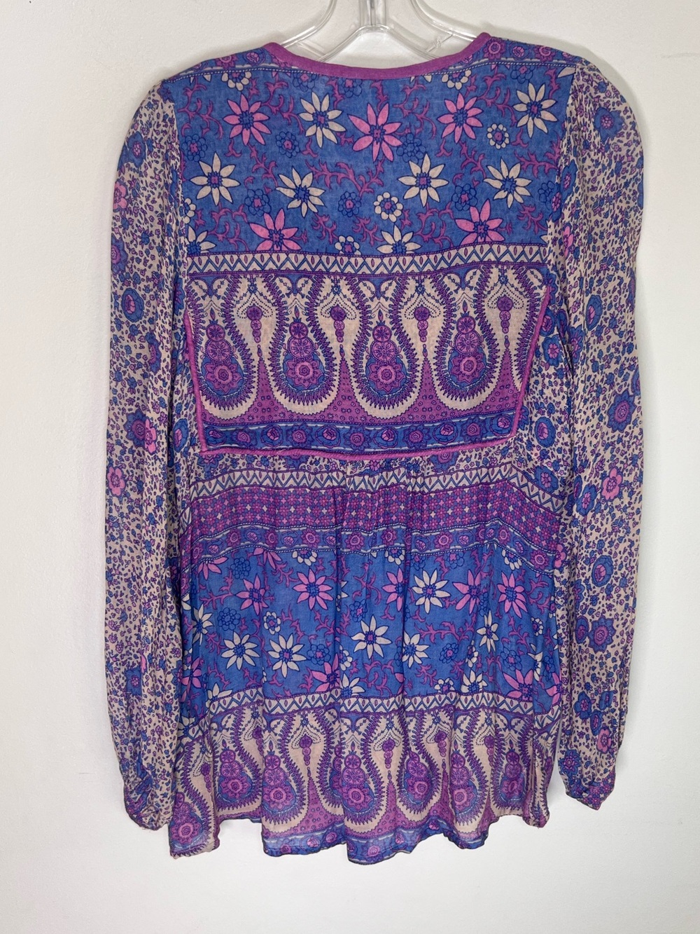 Spell & the Gypsy Boho Blossom Blouse Lavender Purple Paisley Top Sz S - Picture 4 of 9